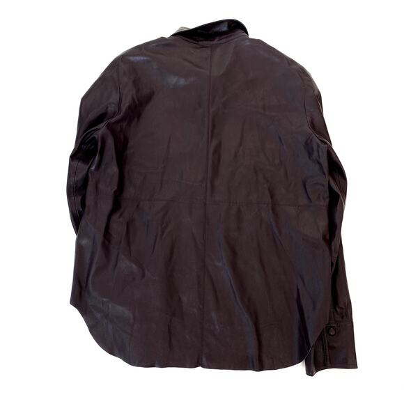 NEW Nanushka Naum Alt Faux Vegan Leather Button Down Collared Top Large - Picture 7 of 9